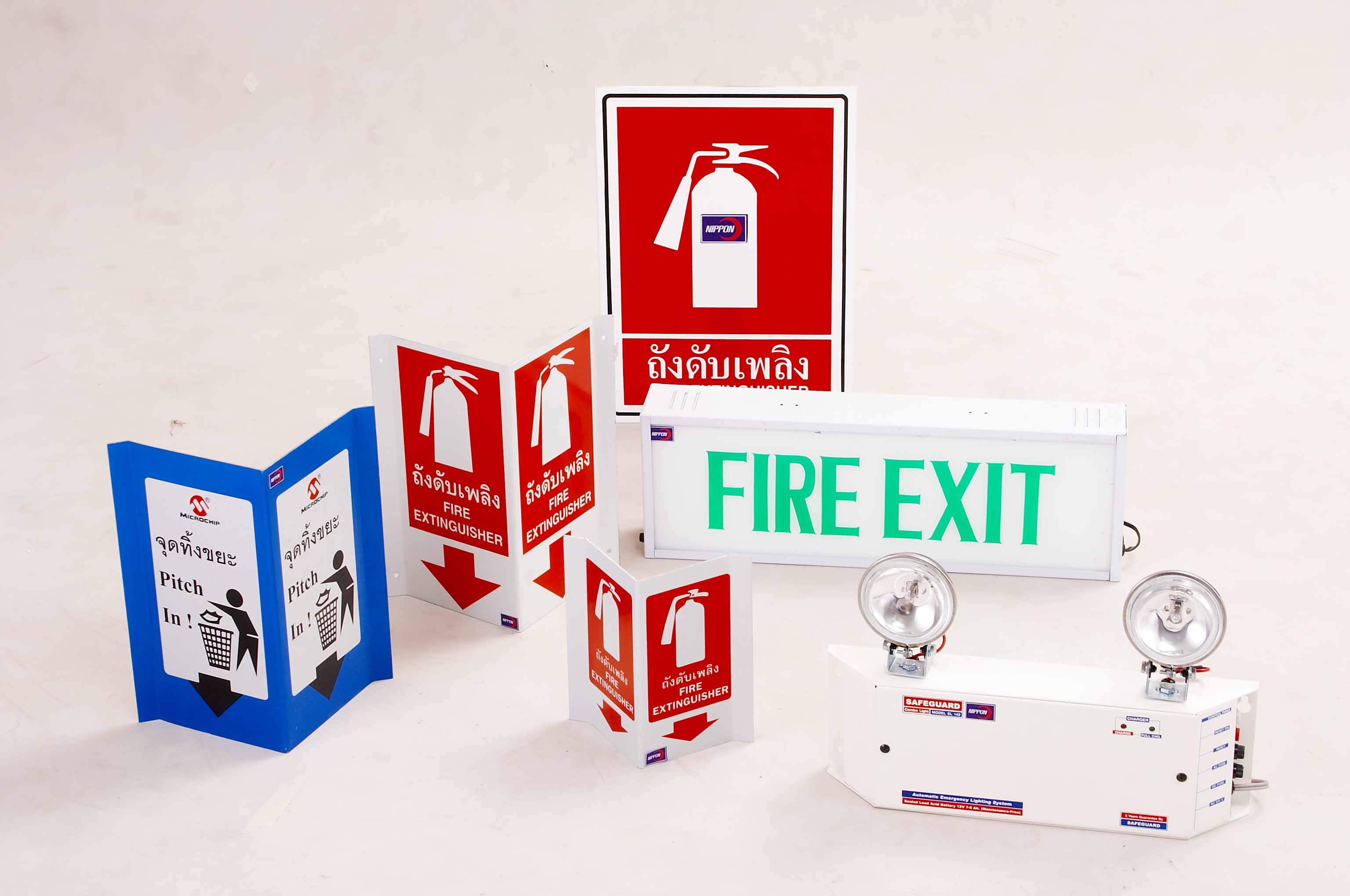 Safety Sign and Emergency Light